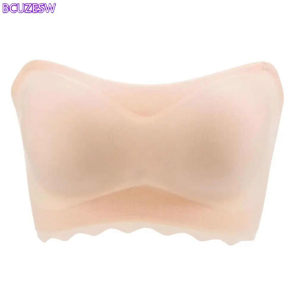 

Plus size Seamless Tube Tops Women Invisible Bra Intimates Strapless Bustier Bandeau Breathable Wrapped Chest Underwear