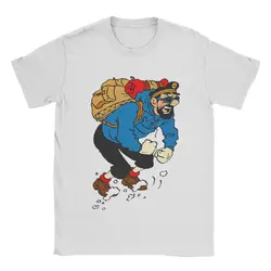 Men's Captain Haddock T Shirts Cartoon 100% Cotton Tops Awesome Short Sleeve Round Neck Tee Shirt Summer T-Shirts