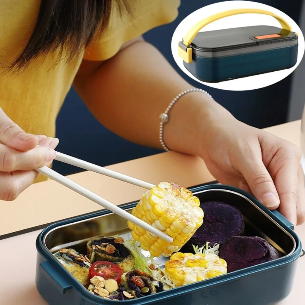 Poratble 600ml Insulated Lunch Box Detachable Rectangular Food Storage Container Microwaveable Large Capacity Food Box Worker