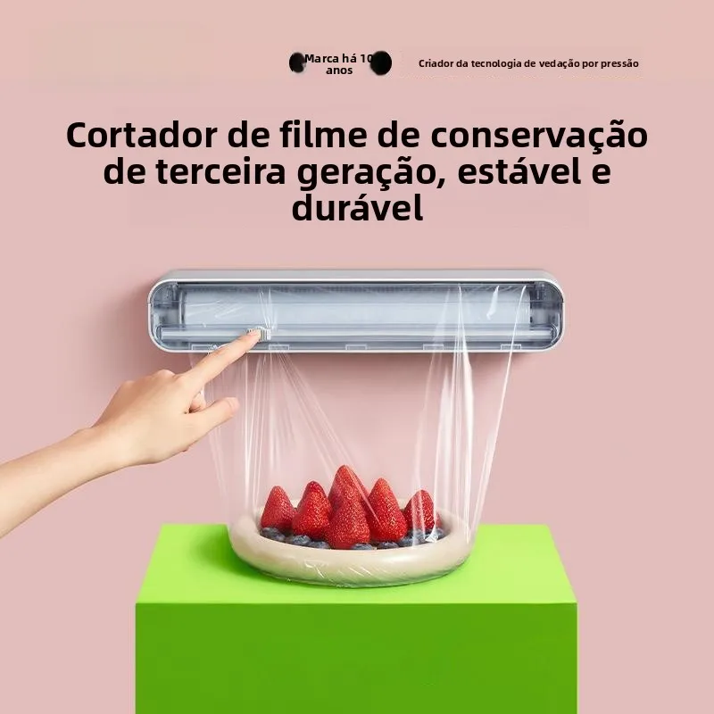 キッチン用使い捨てプラスチックラップカッター吸盤壁掛け式家庭用アルミホイルディバイダー鮮度保持シーラー