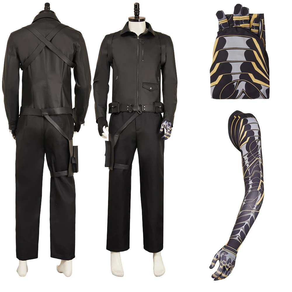 

Adult Bucky Cosplay Barnes Costume Bolts Fantasia Men Coat Pants Belt Gloves Outfits Halloween Carnival Roleplay Party Suit
