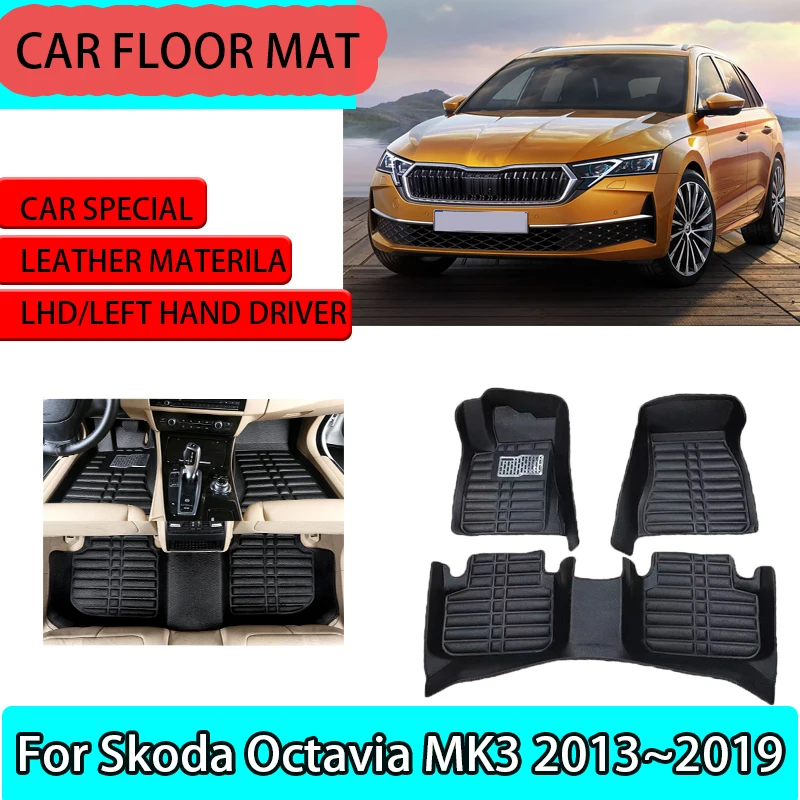 

Car Floor Mat for Skoda Octavia MK3 5E Scout 2013~2019 Auto Waterproof Non-slip Floor Mats Protective Liner Accessories Carpets