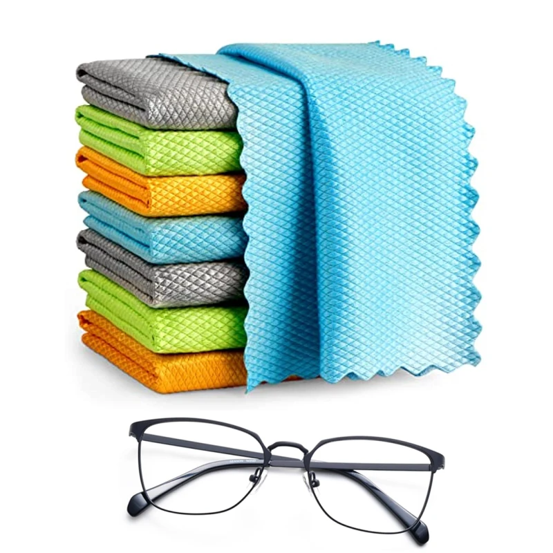 Microfiber Glass Cleaning Cloths Lint Free Glasses Wiping Cloth Premium Window Cleaner Quickly Clean Screen Windshields Mirrors