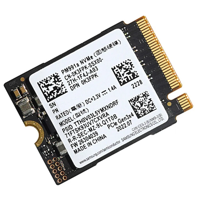 For SAMSUNG PM991A 1TB M.2 2230 30Mm Nvme Pcie SSD For Steam Deck/ Surface Pro For Dell/HP/Lenovo/Laptop Durable