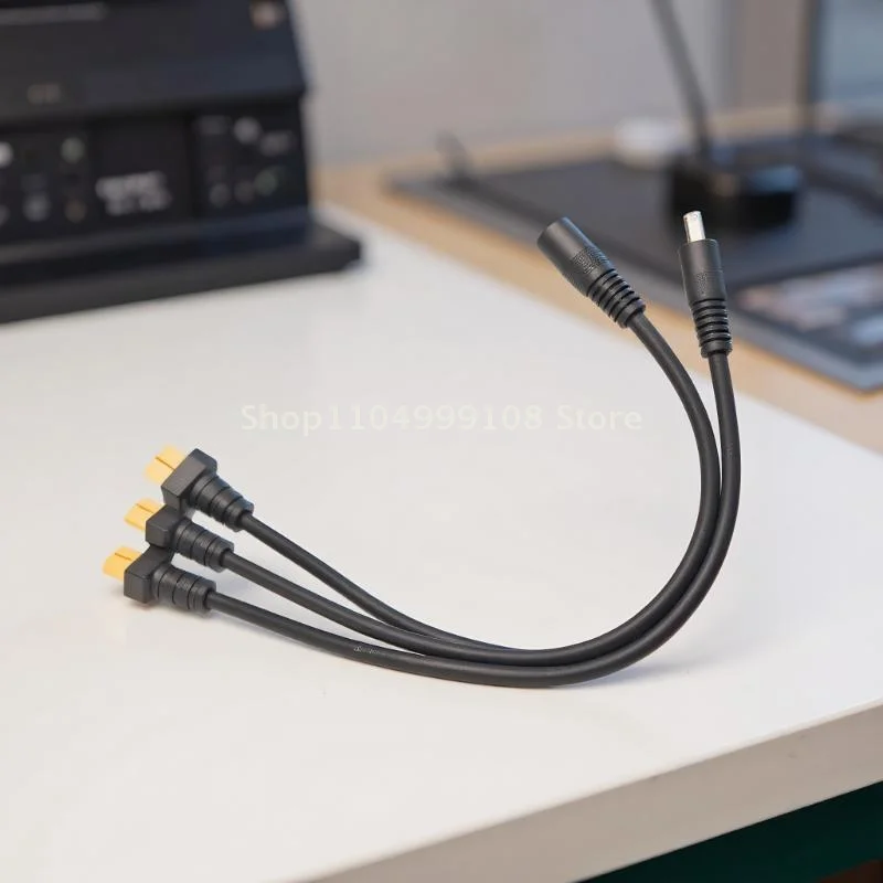 لا مثيل لها 15AWG XT60 ذكر/موصل سالب إلى كابل محول الطاقة DC5521/DC5525