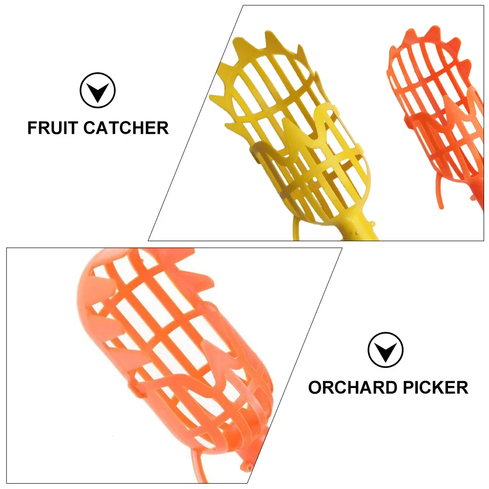2 قطعة أداة منتقي الفاكهة S برتقالي L أصفر طريقة مرفق آمنة جهاز حصاد طويل الأمد لبستان المنزل