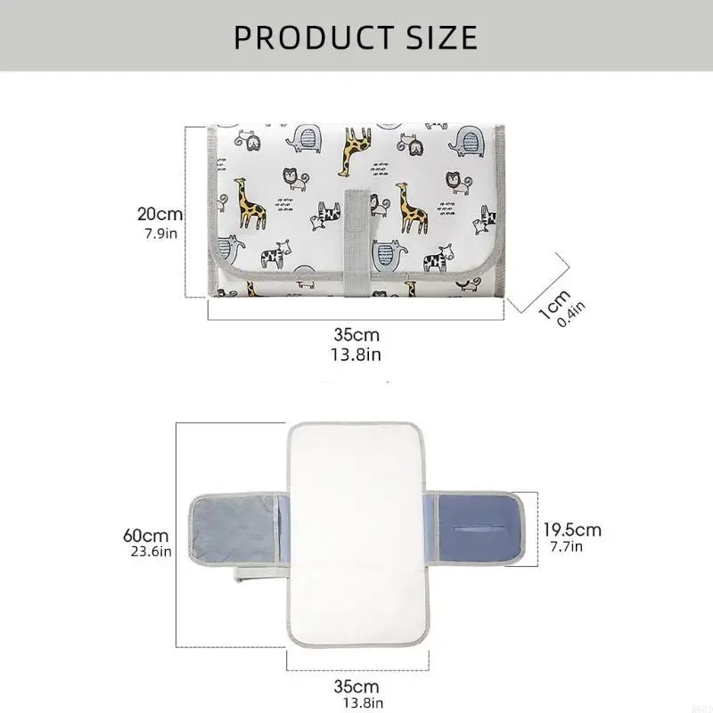R66D matelas à langer Compact pour bébé, haute absorption, tapis pipi pour bébé, tapis à langer à motifs multiples, coussin pour