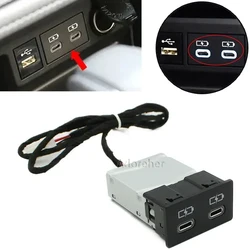 Car USB Type-C Quick Charger for Toyota Sienna Camry Highlander Corolla RAV4 Land Cruiser 70 Prado 2018-2022 Wire Socket 1pc