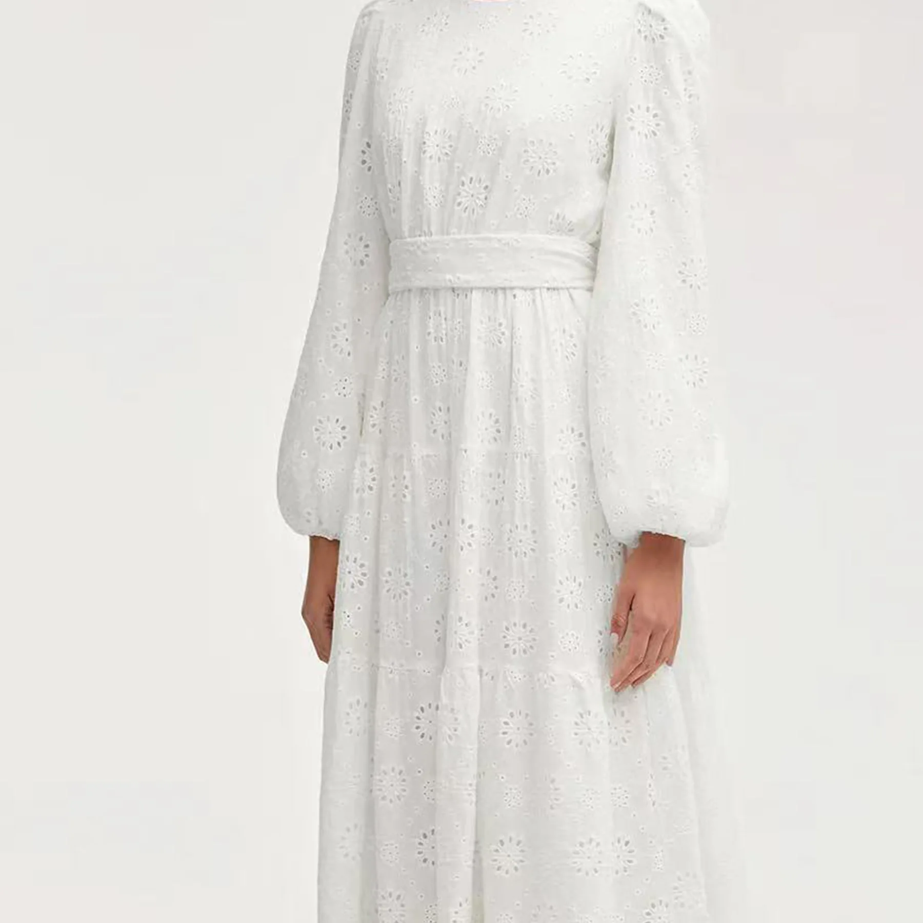 Femmes musulmanes longue Robe Maxi Abaya Robe dubaï moyen-orient pur coton brodé Robe florale