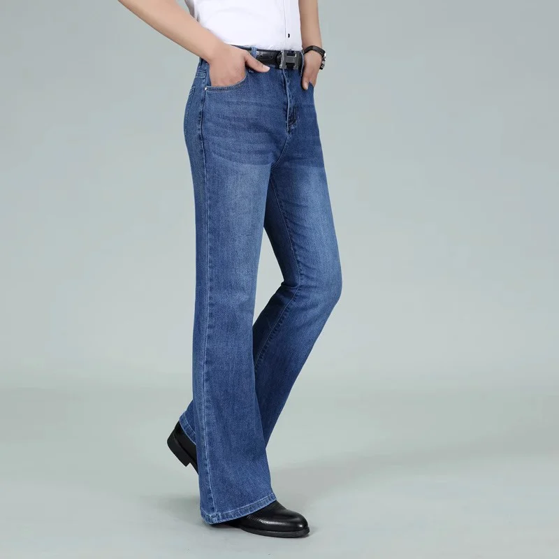 

Jeans For Men Men's Mid-Waist Stretch Flared Jeans Classic Designer Flared Jeans Size 26-36