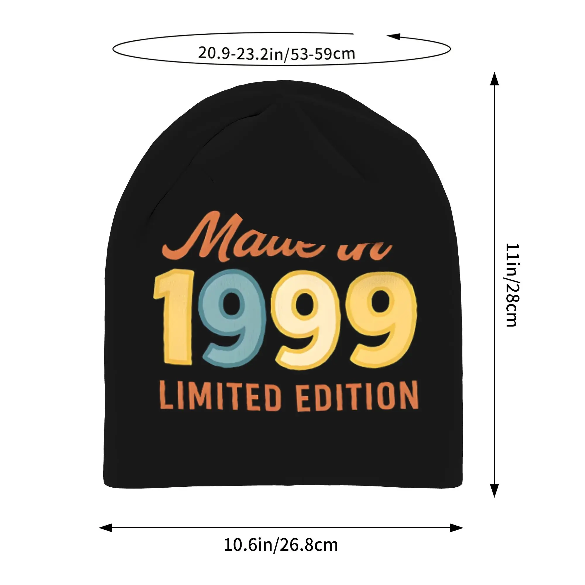 Made In 1999 Birthday Clock Hat Fashion Caps Men Women  Skullies Beanies Ski Caps Soft Bonnet Hats