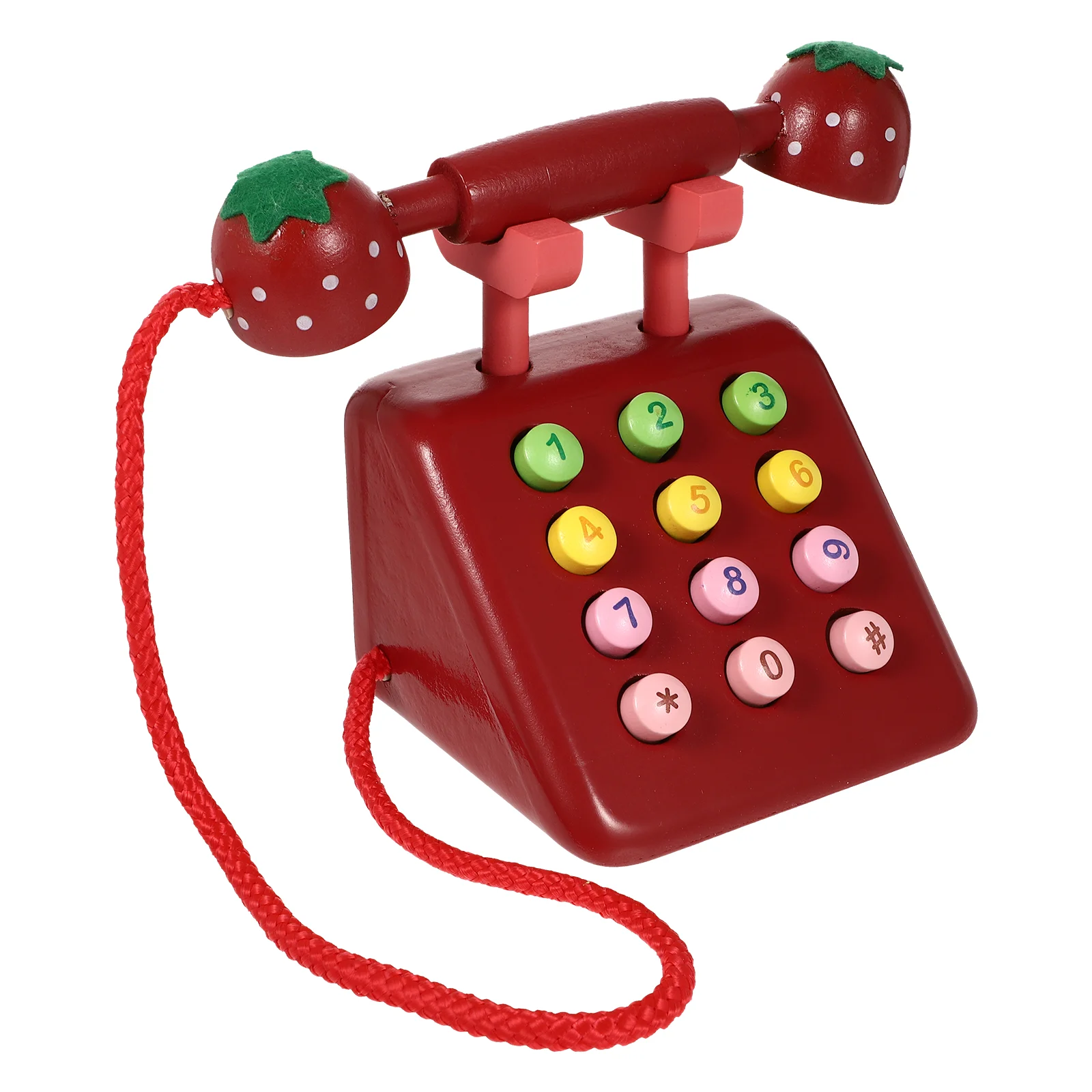 Mini brinquedos para telefone de madeira para crianças, brincadeira infantil, simulação cognitiva, discagem infantil, eletrodoméstico