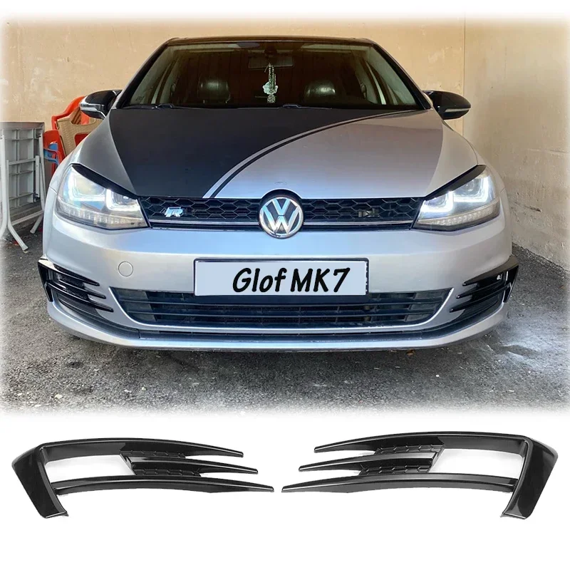 For VW Golf 7 MK7 Golf7 MK7.5golf 7 Front Fog Lamp Cover Trims Front Bumper Fog Light Grilles Frame Eyebrow Eyelid Sticker Kits