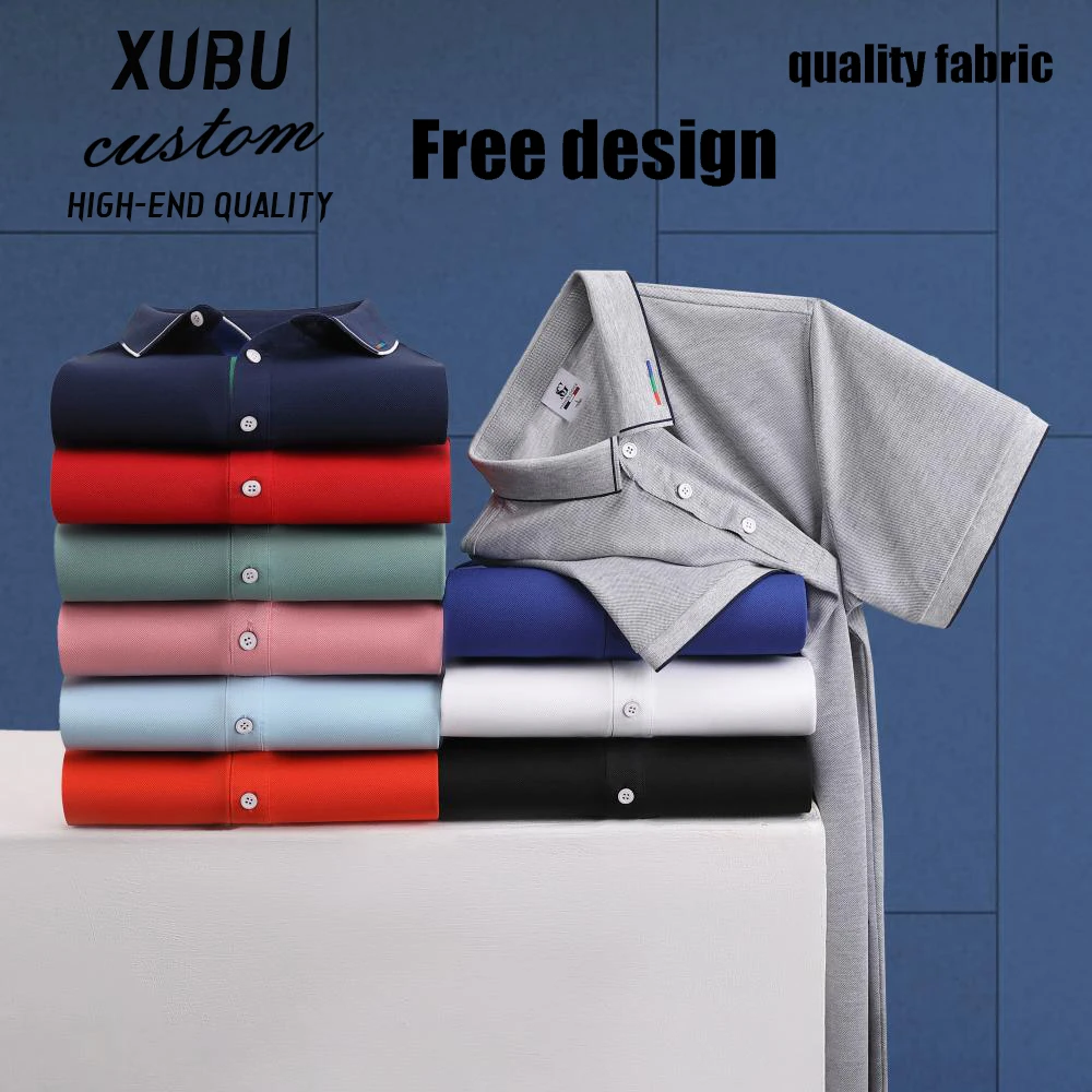 

Customized LOGO Polo Shirt Men Summer Men's Shorts Sleeve Contrast Color Polo Business Clothes Luxury Men Tee Shirt Print LOGO