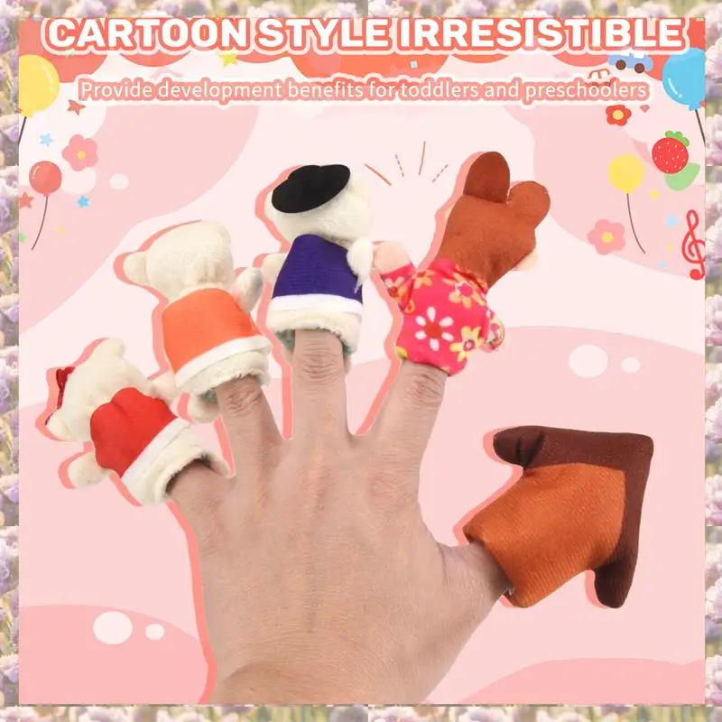 L81A 2025-5개 묶음 손가락 인형 동화 동화 금발과 곰 세 마리