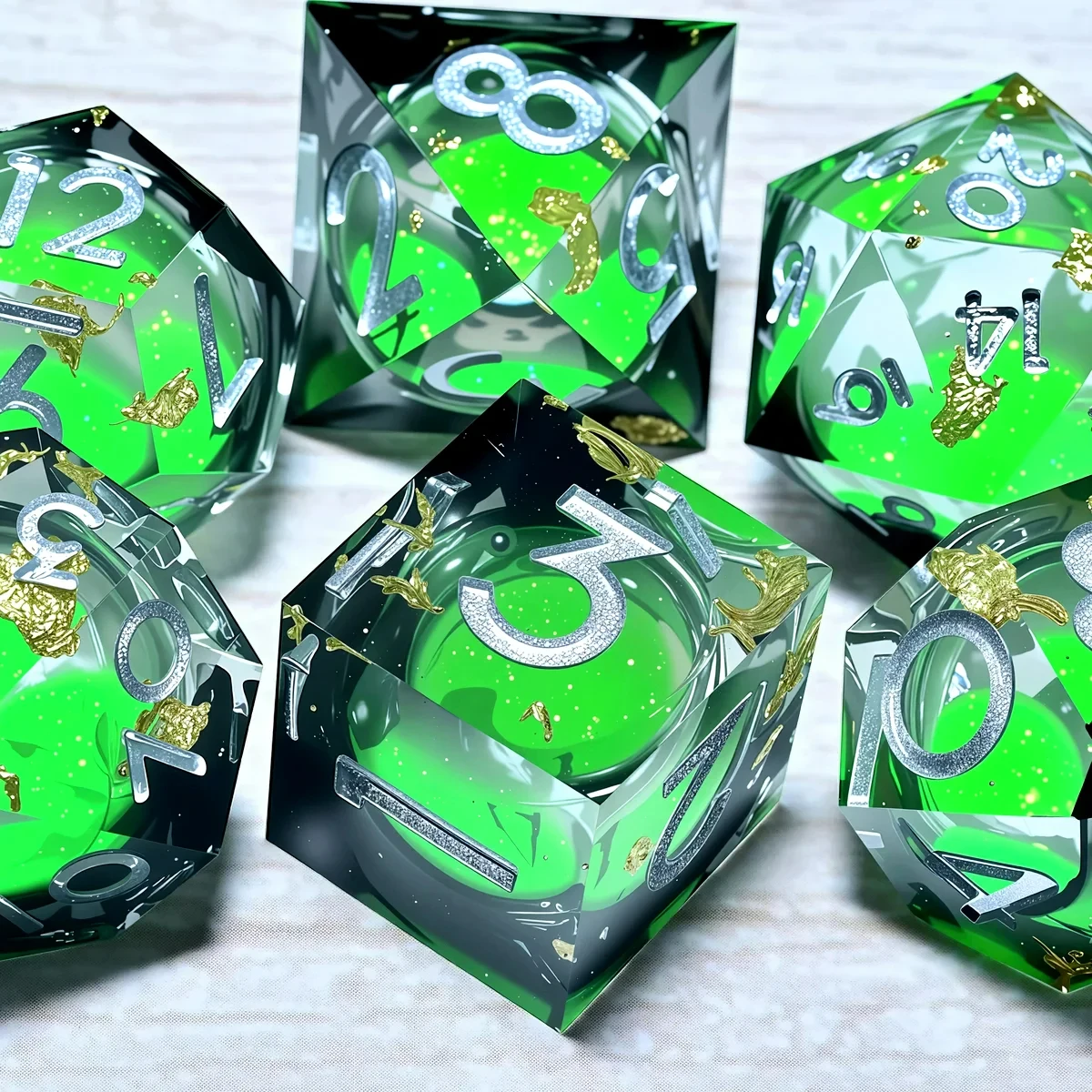 

7-Piece Set DND Resin Dice for Dungeons And Dragons DND 5e RPG Board Game Tabletop Role Playing Dice Gift for Birthday