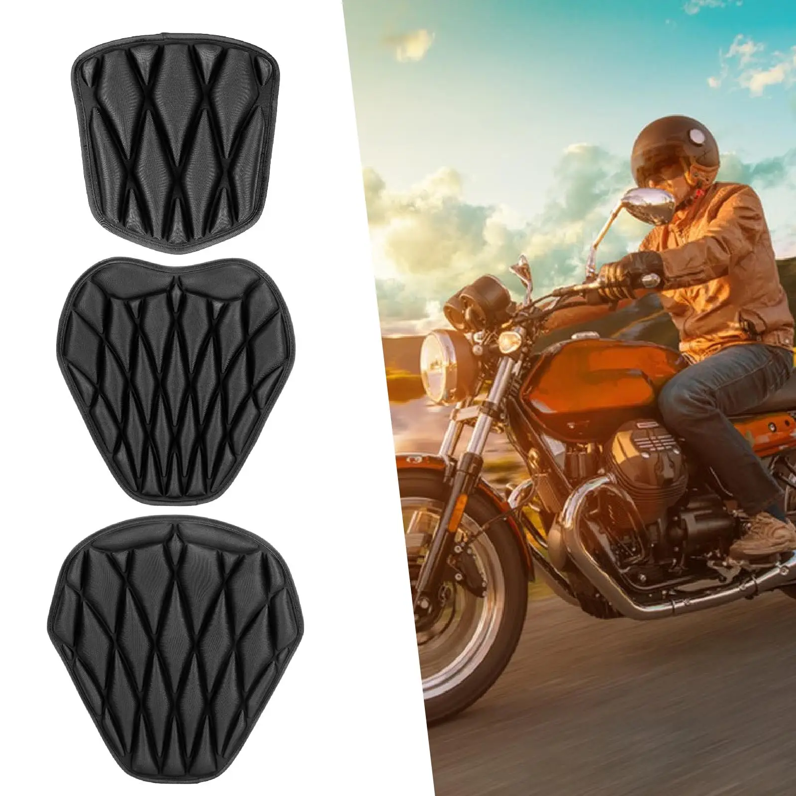 

Motorcycle Seat Cushion with Elastic Strap Comfortable Motorbike Seat Pad for Women Men Summer Outdoor Travel Long Riders