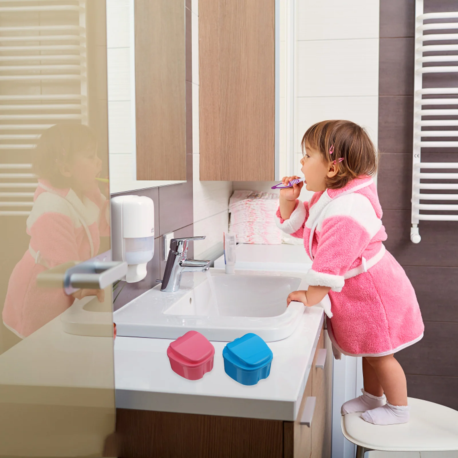 10 قطعة مجموعة صناديق تخزين أسنان حقيبة سفر محمولة لأطقم الأسنان التجنيب واقيات الفم حاوية العناية بالأسنان نظافة الفم #6