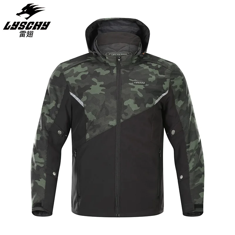 LYSCHY LY-809 Camouflage Motorcycle Riding Jacket CE2 Protector Rainproof Waterproof Windproof Motorcycle Riding Suit Jacket