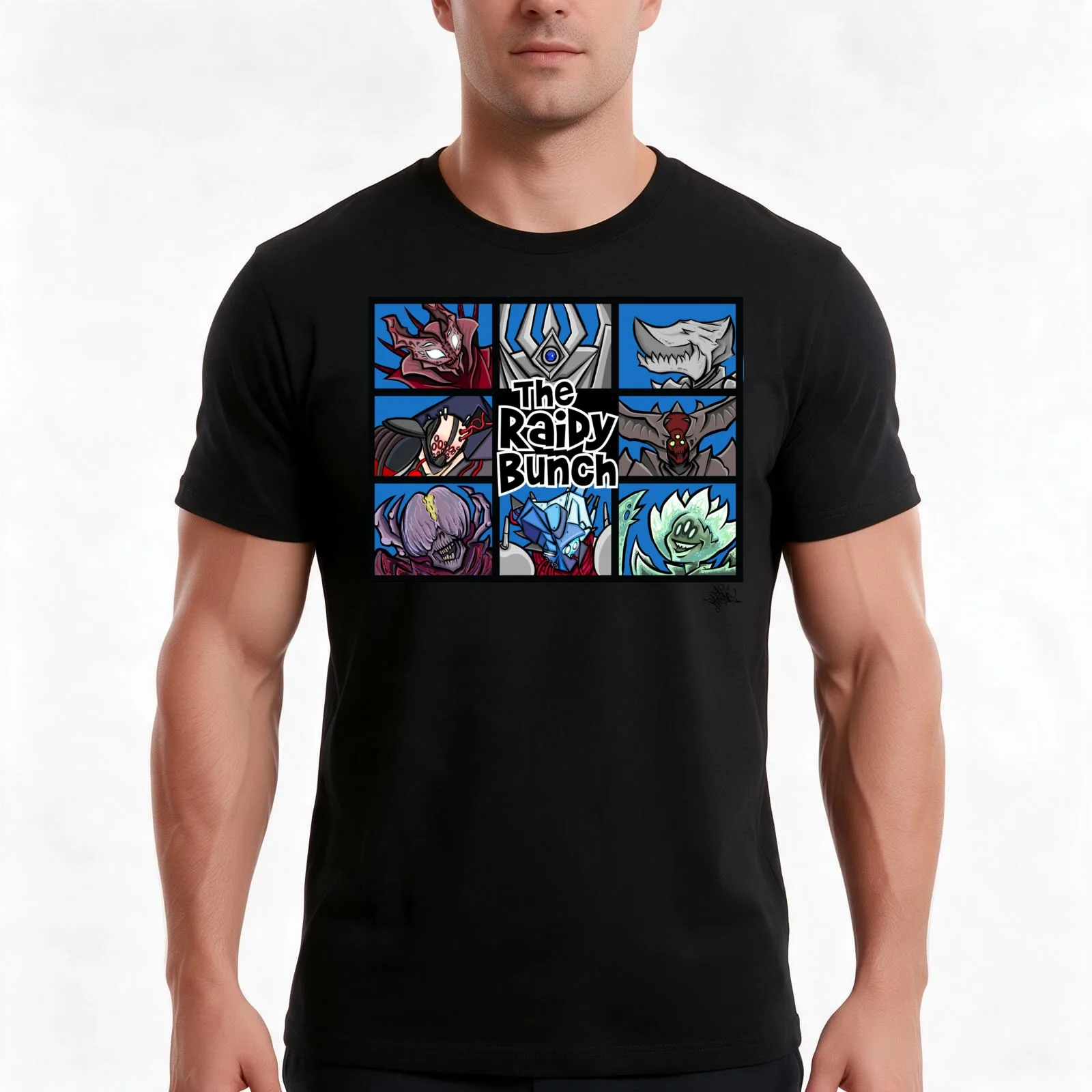 The Raidy Bunch T-Shirt, Summer Casual Cotton Tee, Oversized Streetwear Tops, Vintage Graphic Print, Loose Fit Short Sleeve