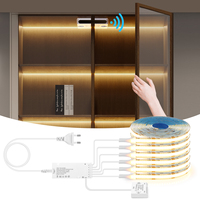 1-10PCS COB LED Cabinet Strip Lights with Double Door Sensor Swtich Night Light Integrated Lighting Proximity Induction Switch