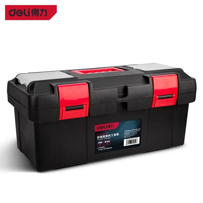 Deli 17 Inch 2 Layers Multiple Styles Tool Box Multifunction Hand Tools Storage Case Portable Household Tools Organizer Boxes