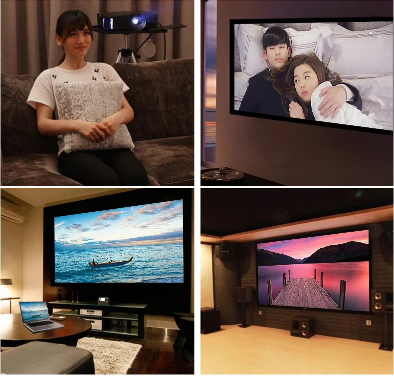 SNOWHITE 80-200 Inch 4K Rạp Hát Tại Nhà Điện Ảnh Âm Thanh Trong Suốt Màn Hình Máy Chiếu Acoustically Khung Trong Suốt Chiếu Màn Hình