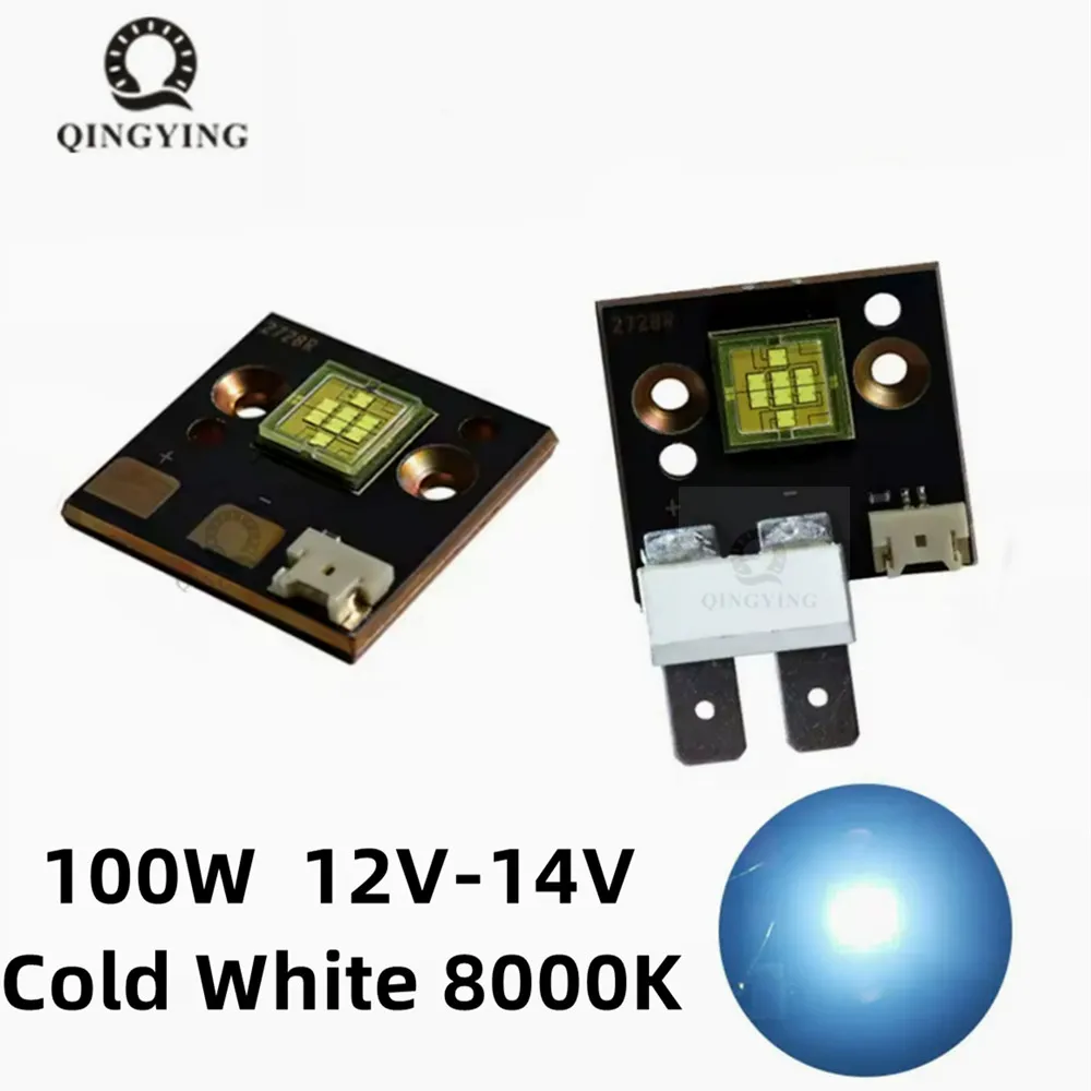 

1pcs DC12V-DC14V 100W Enough Power LED Diodes Cold White 8000K With Copper PCB Glass Cover Film For Moving Head DJ Stage Light