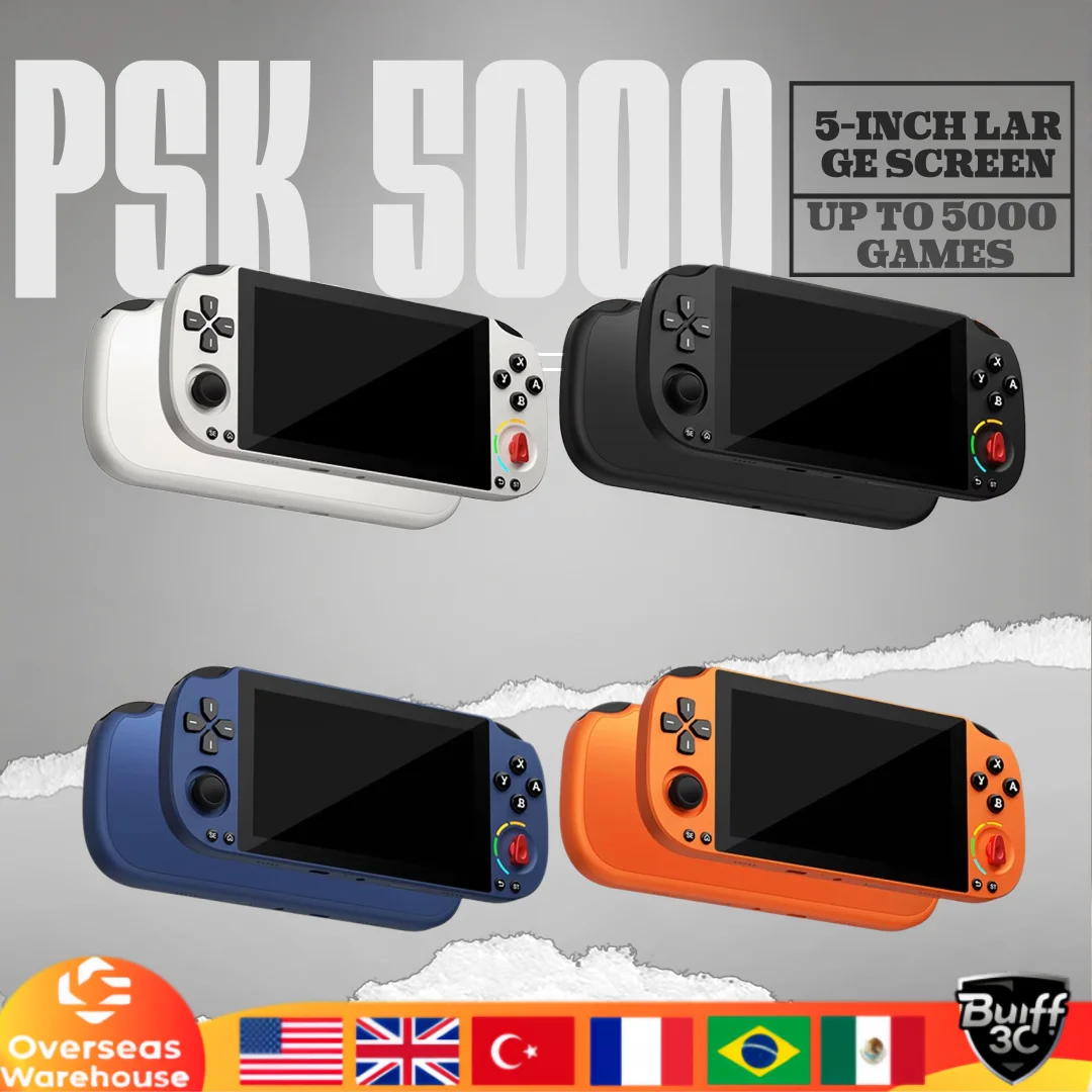 

PSK5000 Retro Handheld Game Console 5 Inch 1080P Classic Video Game Consoles Android Open Source WiFi Hall Joystick 8 Core CPU