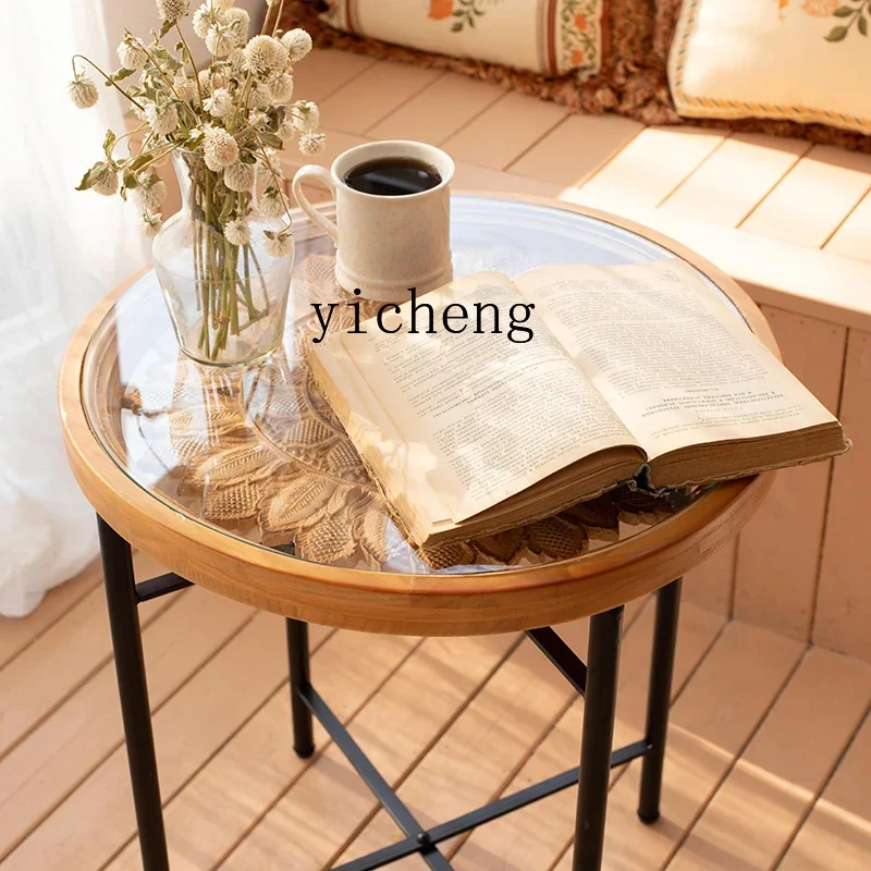 r5.13  home living room sofa corner few solid wood carving flower small coee table
