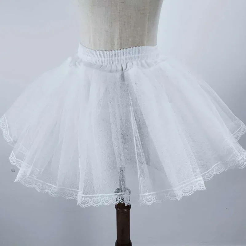 Three-Layer Hard Mesh Soft Support Edging Plus Lace Boneless Children's Bustle Performance Girl's Pettiskirt Bottoming Skirt