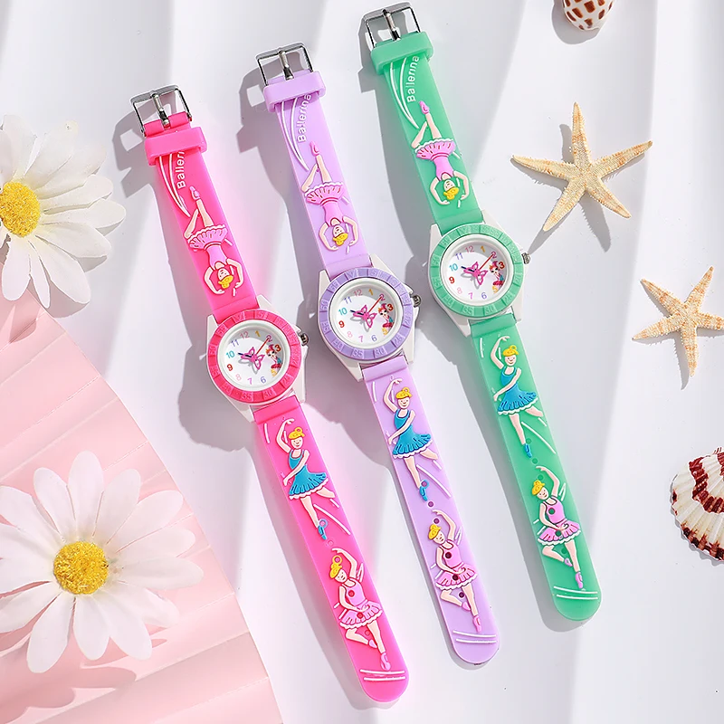 Cartoon Girls Silicone Candy Color Quartz Watch Cute Children kids wacth