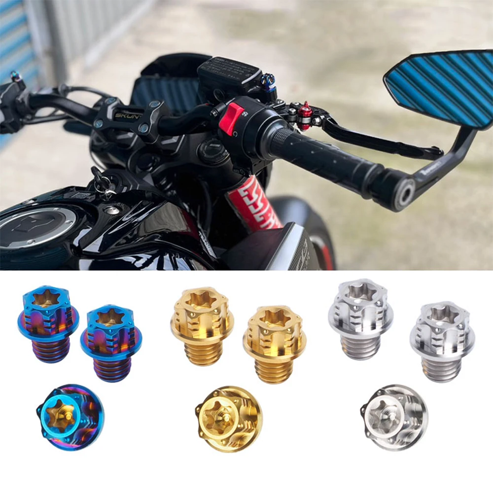 

Titanium Bolts Rearview Mirror Plug Pitch For HONDA CB 190 CB400F CB300R CB650R CB750 CB1000 CB1300 CB1100 GB350 CB350 MSX 125