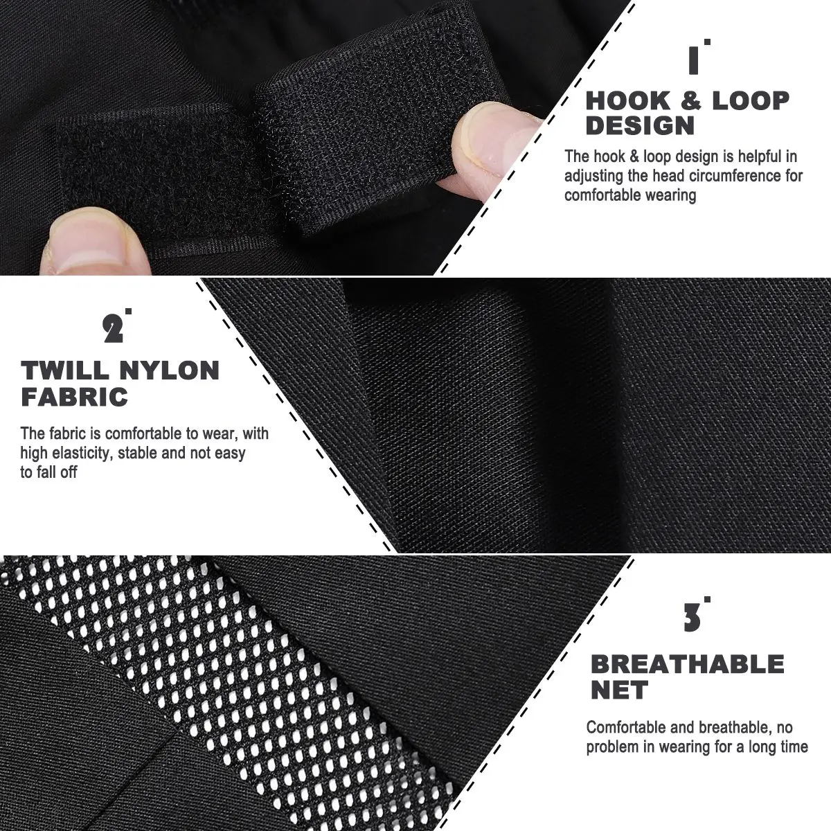 

Black Chef Hat Adult Professional Mesh Cap Skin- Breathable Durable