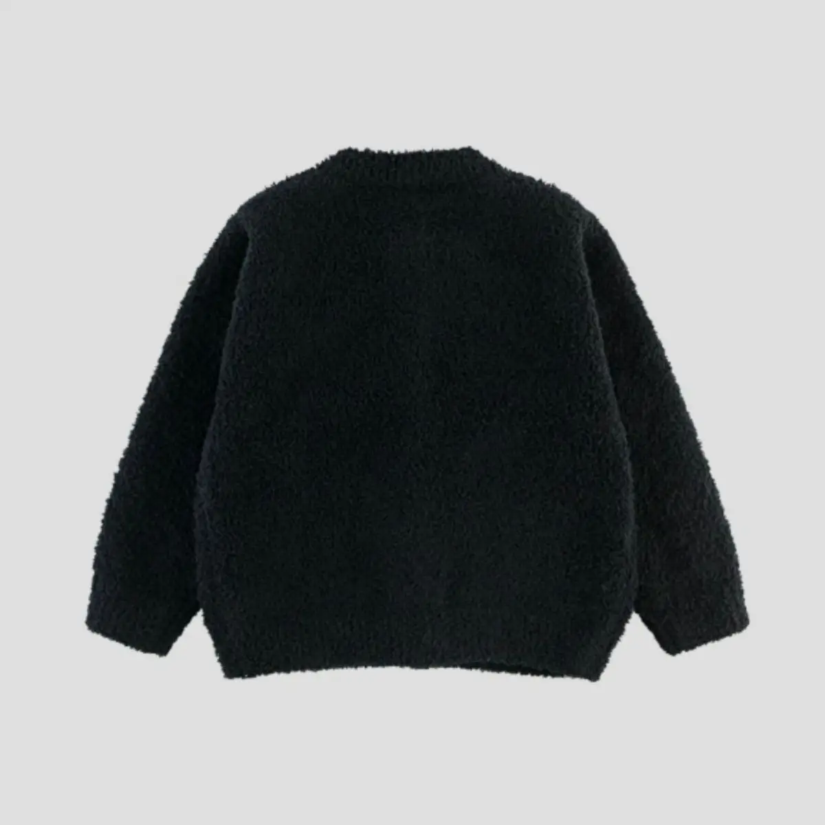 2026 Autumn Kids Half Fleece Knit Cardigan Warm Trendy Middle Children Sweater Coat Fashion Outerwear Top