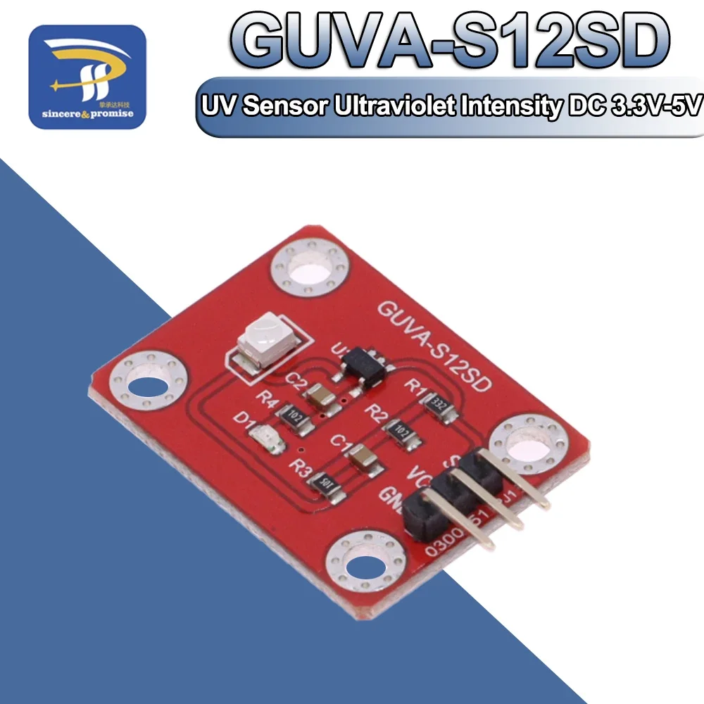 Sensore UV 240-370nm GUVA-S12SD 3528 Modulo De Intensidad Ultravioleta Solar DC 3,3-5V Para Arduino /Raspberry Pi