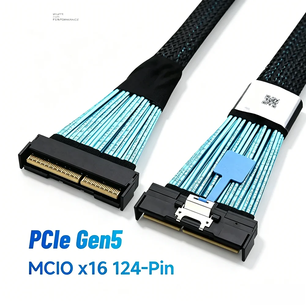 Slimline SAS MCIO 5.0 124Pin 16X to MCIO 5.0 124Pin Cable High Speed Server Storage Data Cord