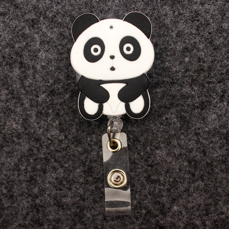 Cute Panda Ladybird Style Badge Reel infermiera lavoratori Enfermera ID Holder Girl Boy accessorio porta biglietti da visita retrattile
