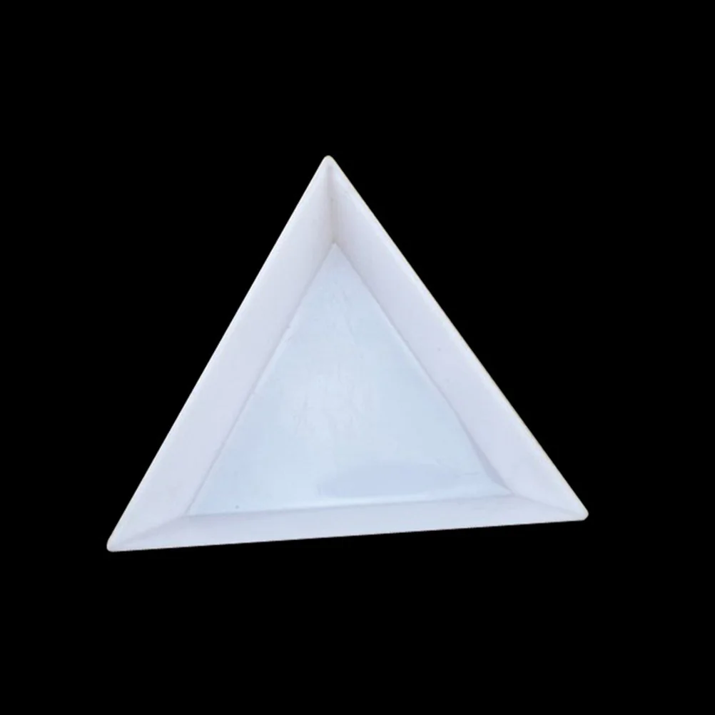 24Pcs Plastic Jewelry Plates Triangular Bead Sorting Trays Lightweight Easy Pour Angled Edges Rhinestones DIY White