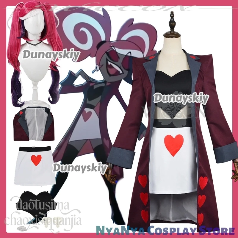 

Velvettteee Косплей Аниме Косплей Demon Se2 코스프레 의상 Jirai Kei Девушки Хэллоуин Сексуальный Костюм Сердце Жилет Ярко-Розовые Парики Хэллоуин Вечеринка