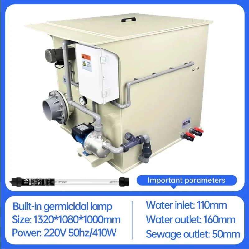 50m3 industrial grade filter drum microfiltration aquatic koi farm water circulation no-cleaning system water treatment machine