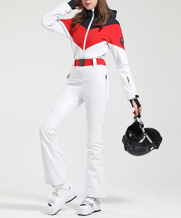 여성용 스노우 겨울 점프수트, 원피스 스키 세트, 보온 두꺼운 방수 방풍 야외 스포츠웨어, 스노우보드 마운틴