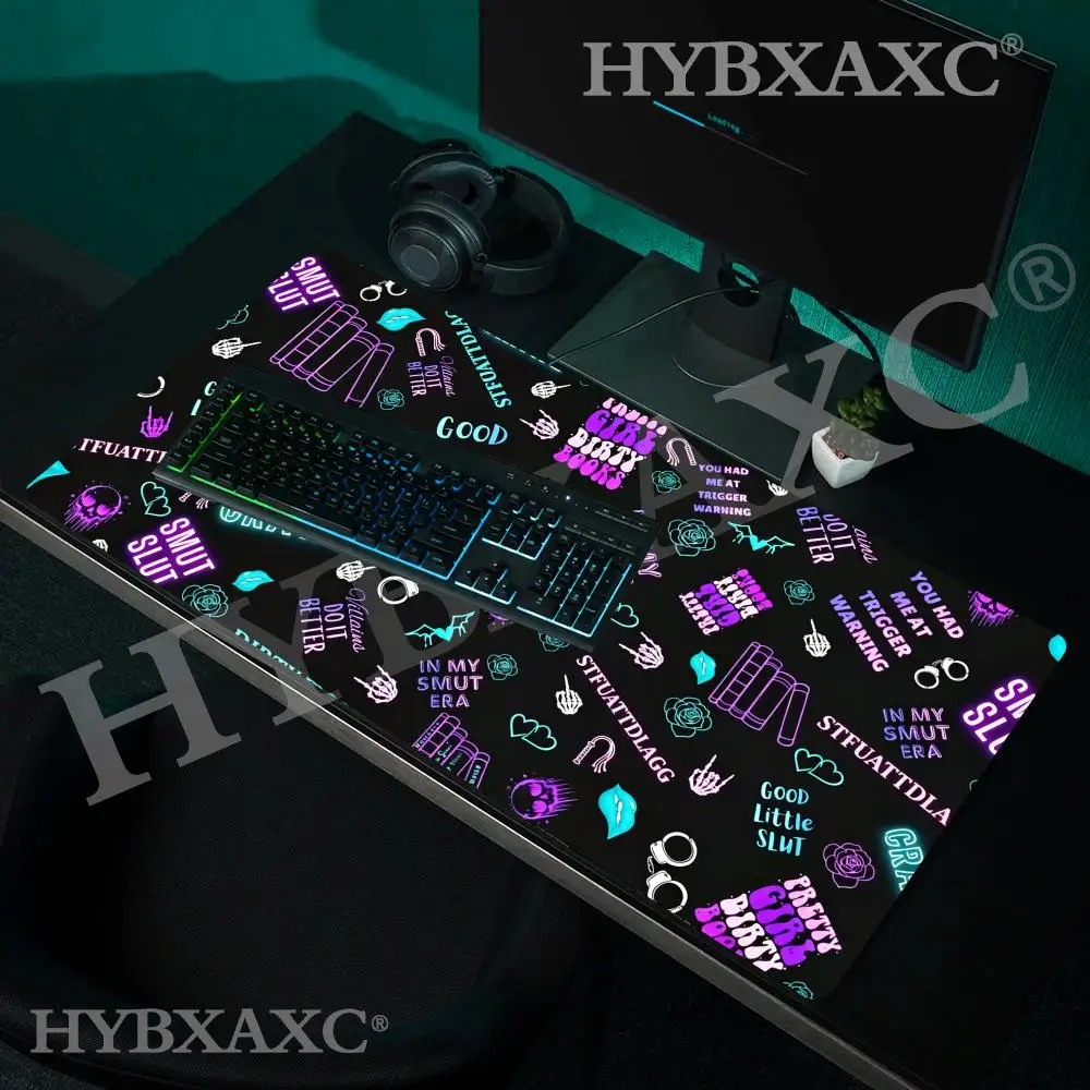 

HYBXAXC Neon Pattern Mouse Pad Non-Slip Rubber Base Desk Mat with Colorful Quotes for Gamer Home Office Use