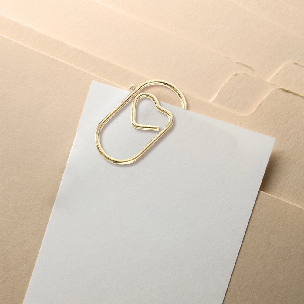 

200 Pcs Metal Paper Clip Holders Push Pins Heart Organizers Clips Oval Document Steel Journal