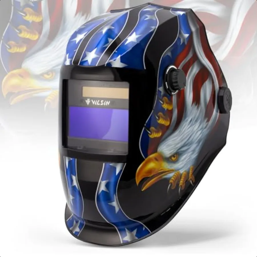 

VILSIN Welding Helmet Auto Darkening Large ViewWelding Hood True Color Solar Powered With 2 Arc Sensor Wide Shade 3 48 913 for