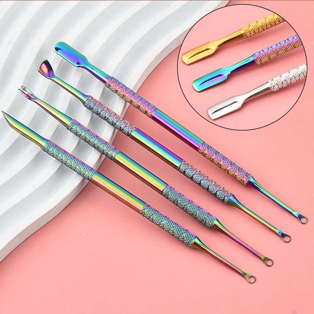 

1PCS Double-Ended Stainless Steel Cuticle Pusher Cuticle Remover Nail Art Tool Remove Dead Skin Manicure Set Nail Cuticle Pusher