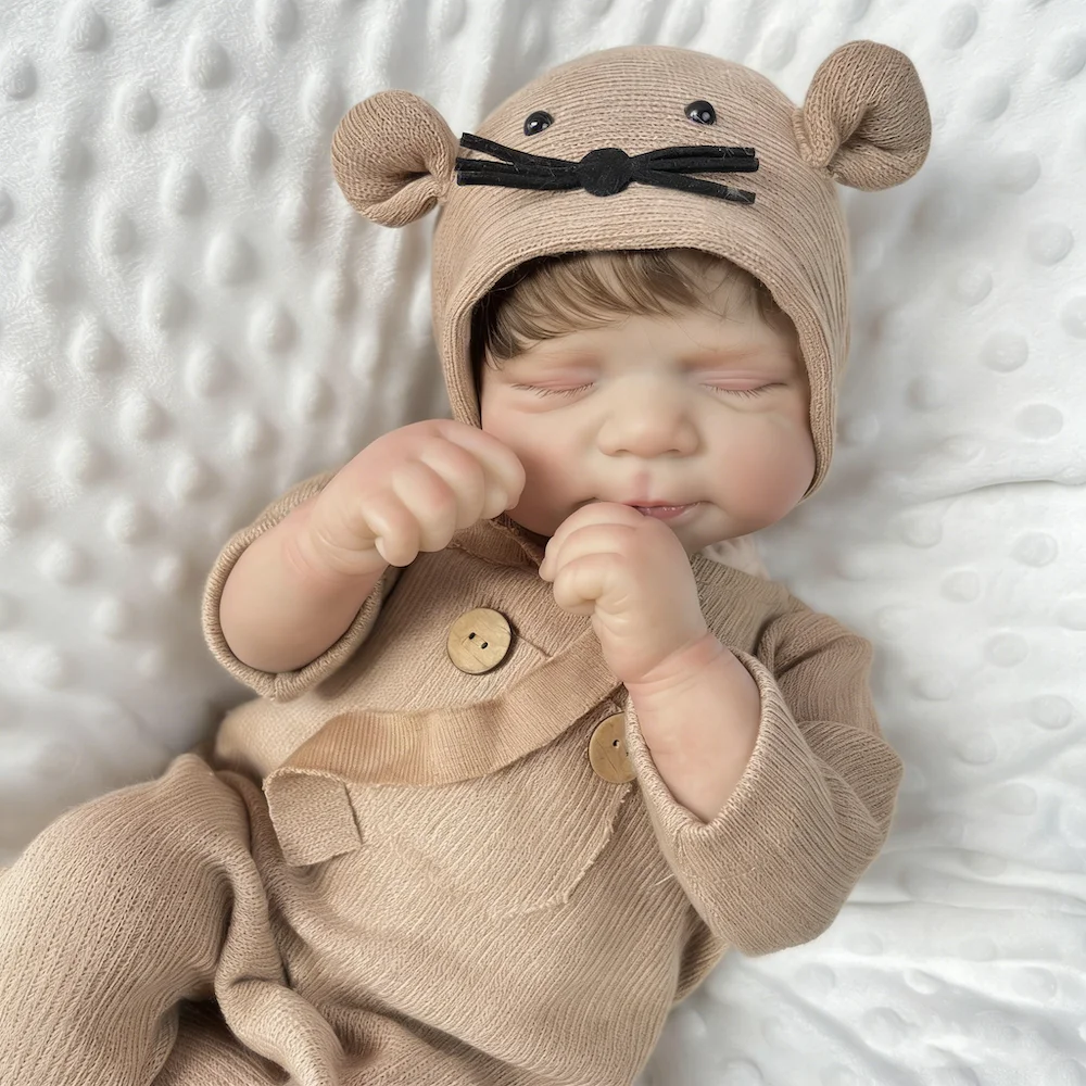 48 cm Realistic Reborn Baby Doll Toy for Girls Vinyl Limbs, Cloth Body Doll, lifelike Handmade Fashion Birthday Gift