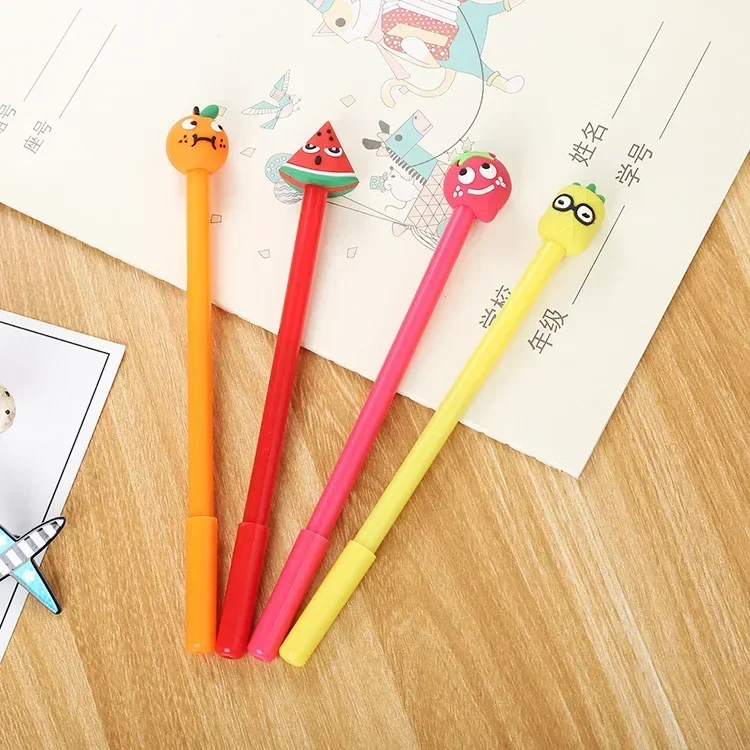 

50PCS Fruit Gel Pens Cartoon Learning Stationery Cute Office Supplies Water-based Sign Pen Kawaii School Supplies B