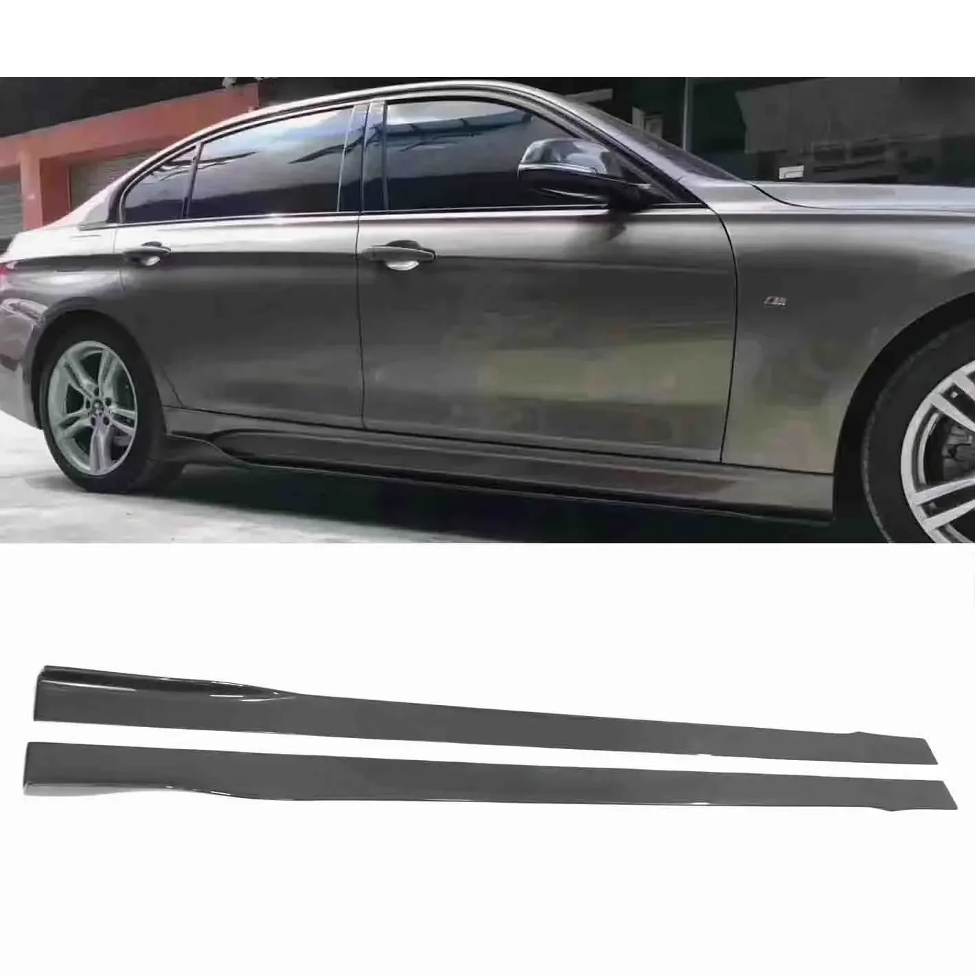 For All Car Customized Length Carbon Fiber Universal Side Skirt Extension Lip Car Side Skirt