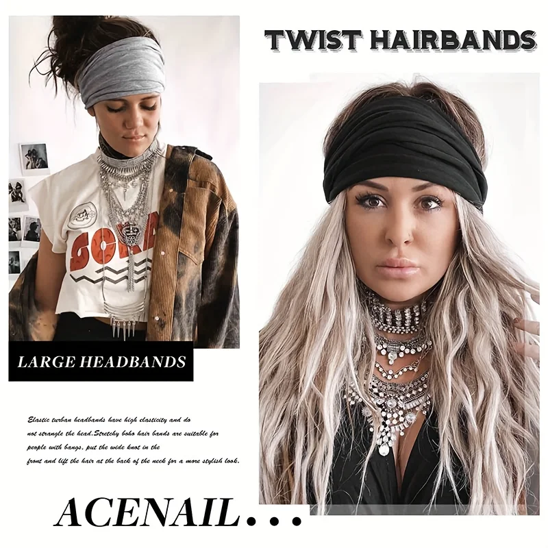 Loses Sport-Stirnband für Damen, elastisches Yoga-Stirnband zum Laufen, gebundenes Stirnband für Sport-Haar-Accessoires – Detail 4